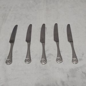 5 Robert Welch Ammonite 18/10 Stainless Butter Knife Flat Handle